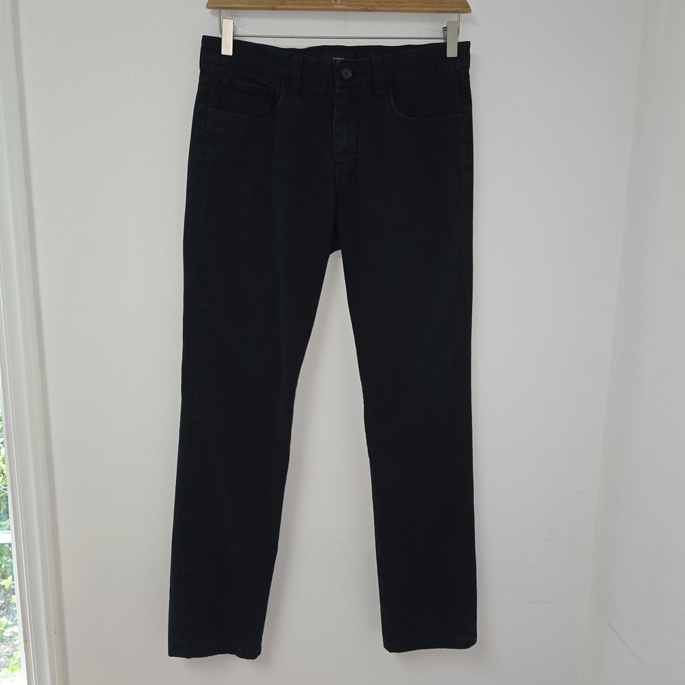 Vince Mens Black Dylan Slim Fit Italian Fabric Five Pocket Denim Pant Size 30